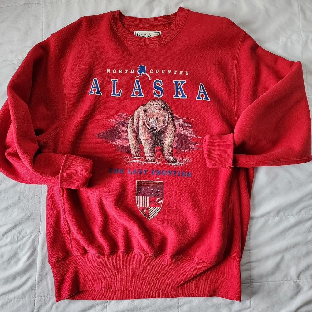 Vintage Alaska The Last Frontier 90s USA Made Crewneck Sweatshirt